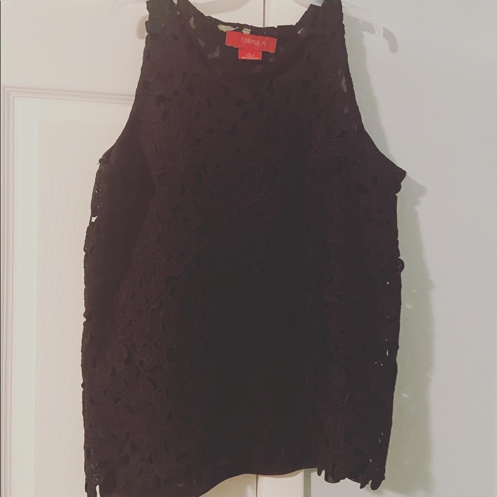 BLACK LACE SEE THROUGH TOP